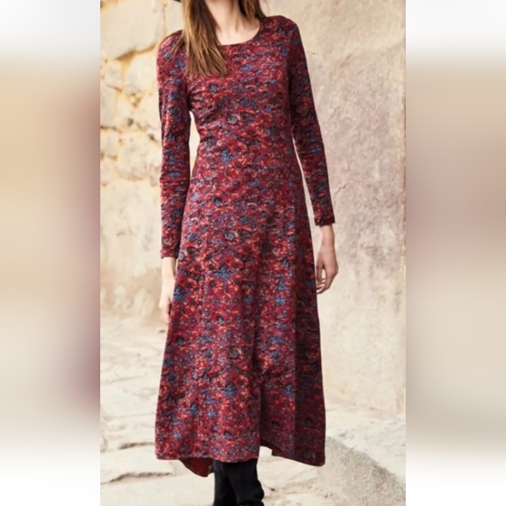 Peruvian Connection Souk Maxi Long Sleeve  Dress Vining Floral Print Size XS - Picture 2 of 12